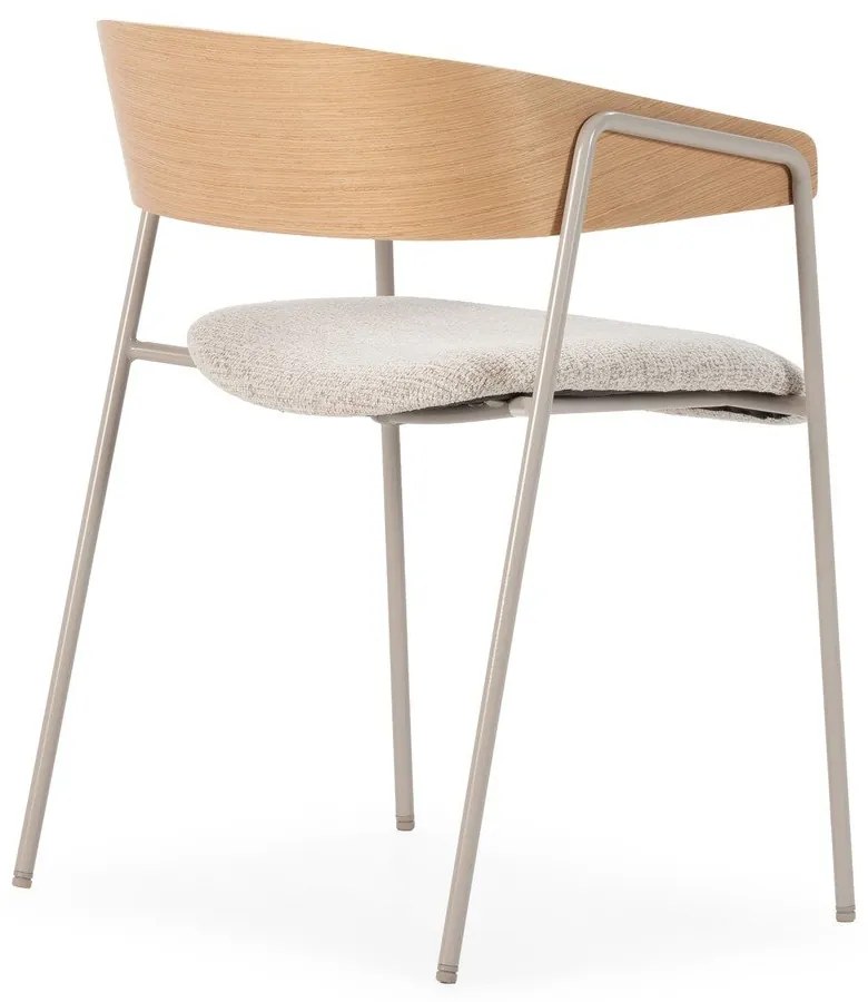 Set de scaune de sufragerie gri deschis/în culoare naturală cu cotiere 2 buc. tapițat Cora – MOME