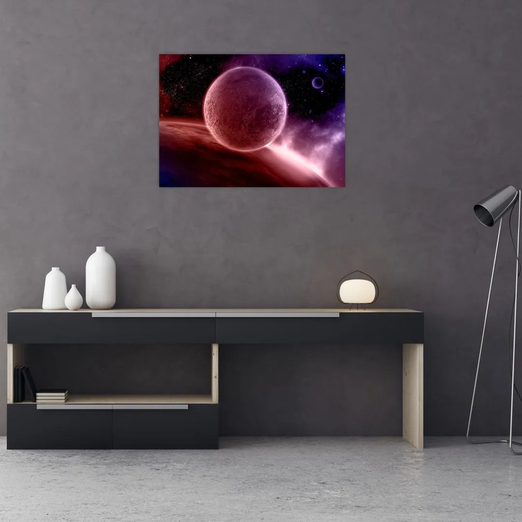 Tablou pe sticlă - Planetă (70x50 cm)