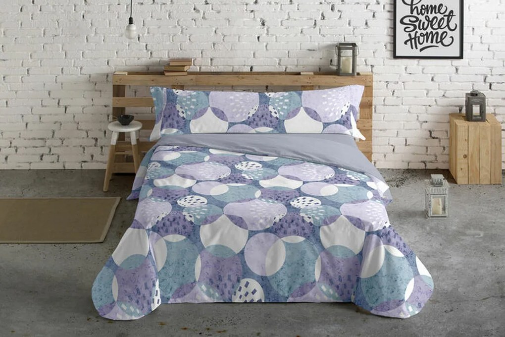 Set husă de pătură Hosteline Circulos Albastru Pat 135 3 Piese