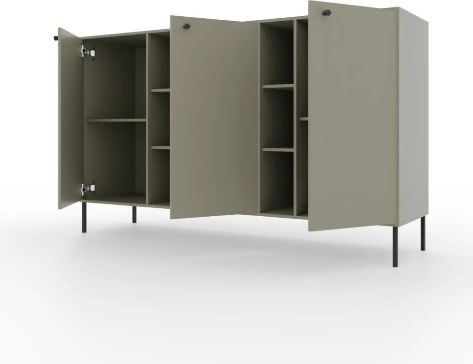 Comodă cu doua usi, 156x41x95cm, Tili System, ADRK Furniture (Culoare: Eucalipt / Eucalipt)