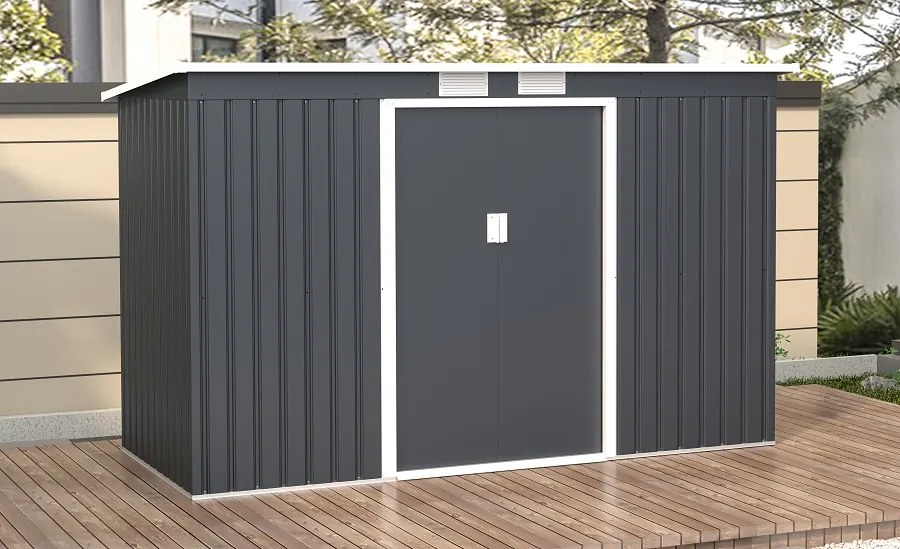 Căsuță de grădină metalică Oklahoma 2,7 x 1,3 m Store Boss antracit
