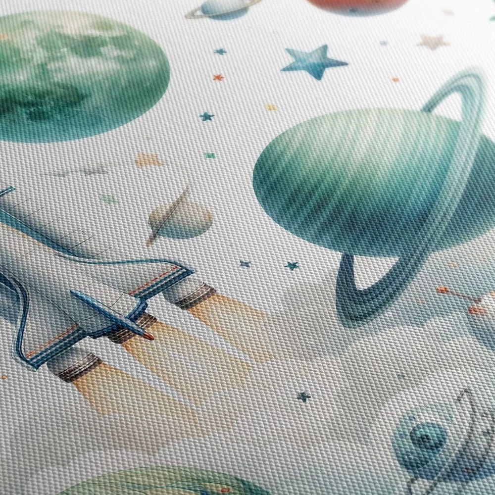 Tablou rachetă printre planete