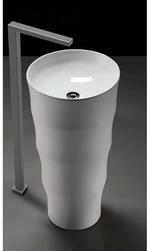Lavoar freestanding alb 42 cm, rotund, Fluminia Novicia