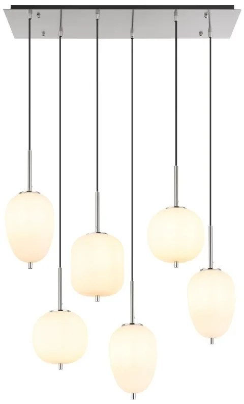 Lustra 6L design modern Blacky I nichel mat