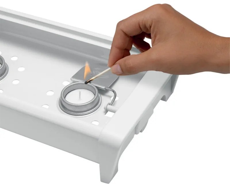 Tava servire la cald Brabantia 646996, 2 incalzitoare, Grill din aluminiu, Manere reci, Alb/Negru