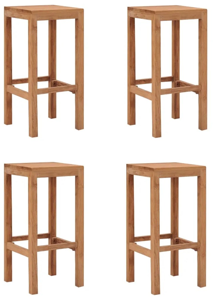 Scaune de bar, 4 buc., lemn masiv de tec 4