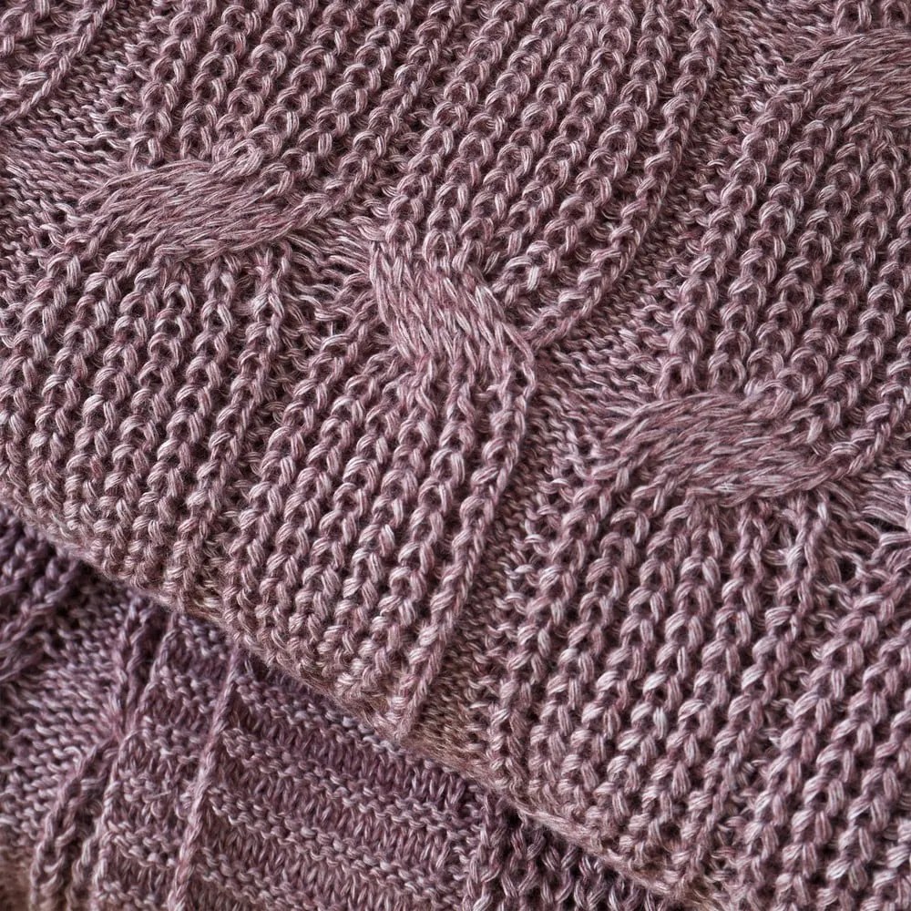 Pătură roz/violet tricotată 130x170 cm Chunky Marl Knit – Catherine Lansfield