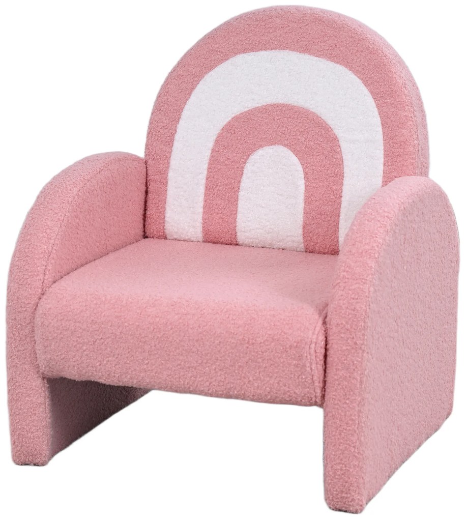 AIYAPLAY Scaun pentru copii canapea pentru copii sub formă de curcubeu, mini canapea din pluș pentru băieți și fete, roz | Aosom Romania