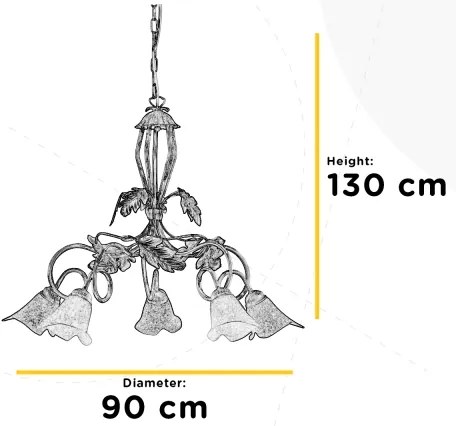 Lustră pe lanț ONLI MARILENA 5xE14/6W/230V