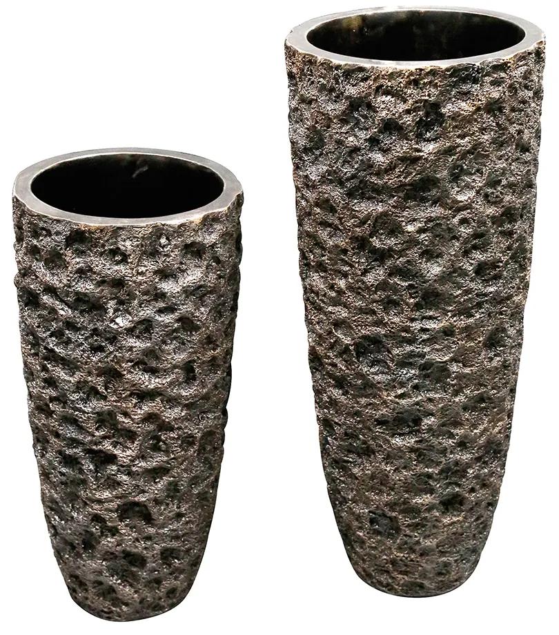 Ghiveci Old Rock, fibra de sticla, maro bronz, 70x33 cm