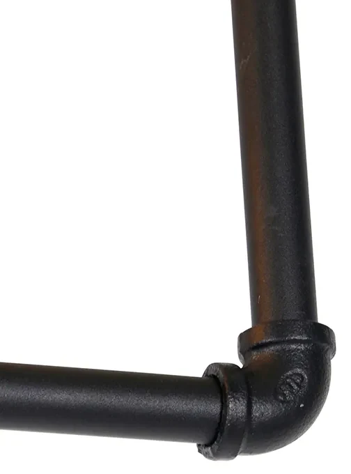 Plafoniera industriala neagra cu lemn cu 3 lumini - Raft