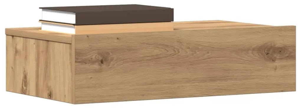 vidaXL Noptiera Stejar artizanal 60x35 cm Lemn prelucrat