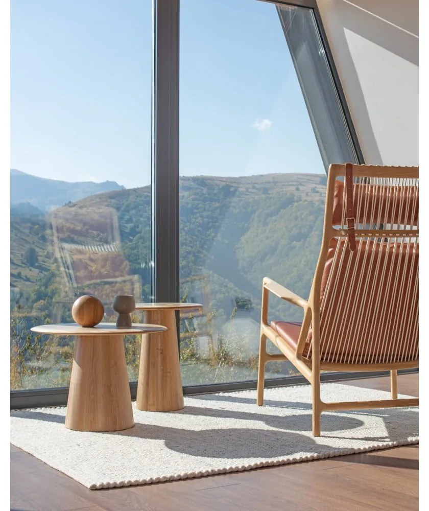 Măsuță auxiliară rotundă din lemn de stejar ø 40 cm Mushroom – Gazzda