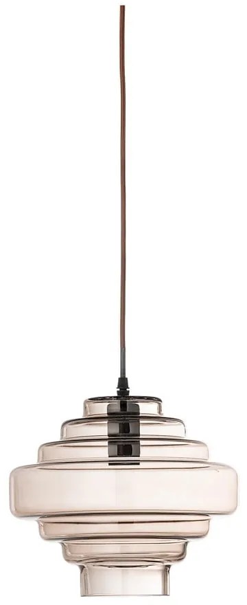 Lustră maro cu abajur din sticlă ø 27 cm Ilua – Bloomingville