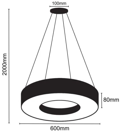 Lustră LED dimabilă pe cablu LED/45W/230V 3000-6500K negru + telecomandă