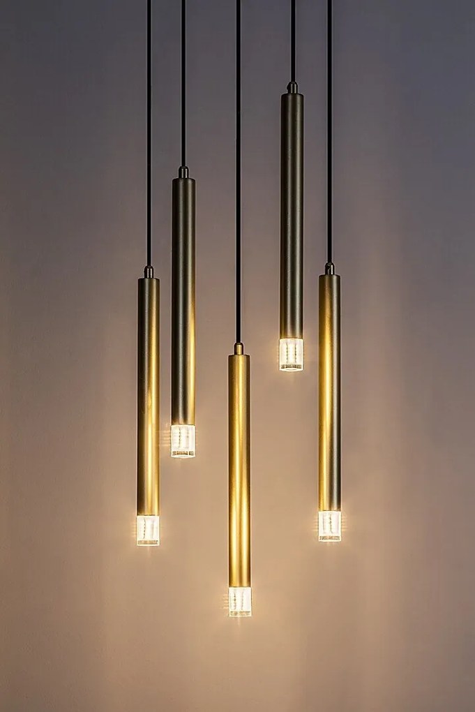 Lustra suspendata stil minimalist Ramira 5L auriu