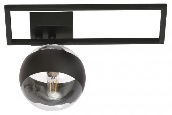 Plafoniera moderna neagra cu un glob din sticla transparenta Imago 1D