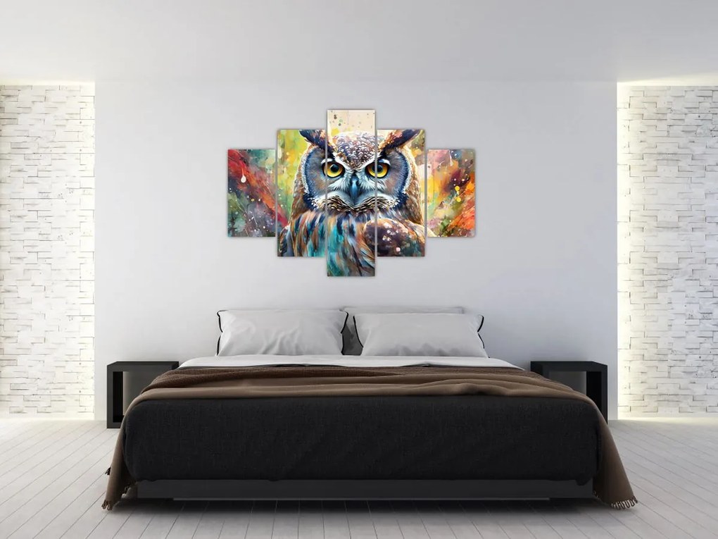Tablou - Pictură de o bufniță (150x105 cm)
