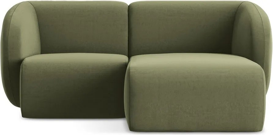 Colțar verde cu tapițerie din catifea (cu colț pe partea dreaptă/cu șezlong) Lani – Makamii