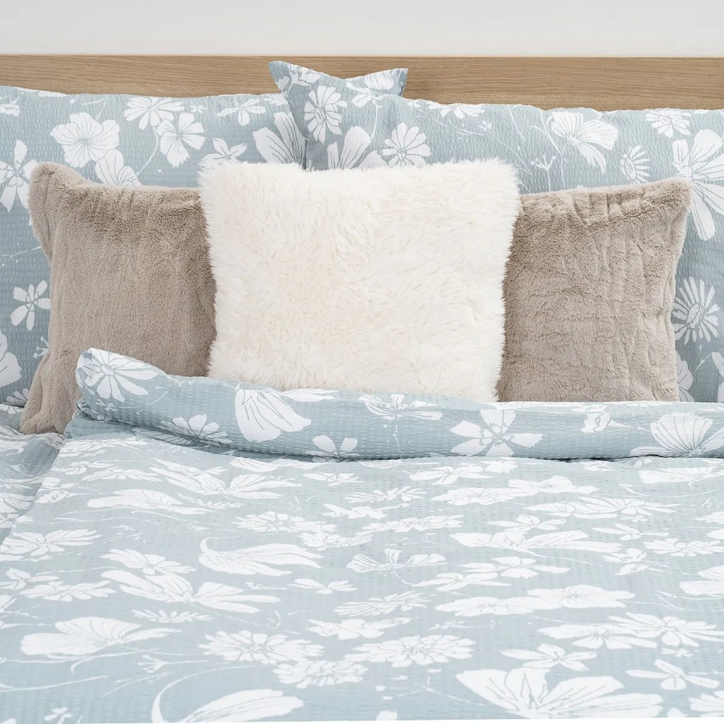Lenjerie pat 4Home Gentle Green bumbac creponat, 140 x 200 cm, 70 x 90 cm