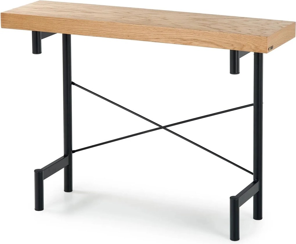 Consola INFERNO, stejar/negru, 106x30x77 cm