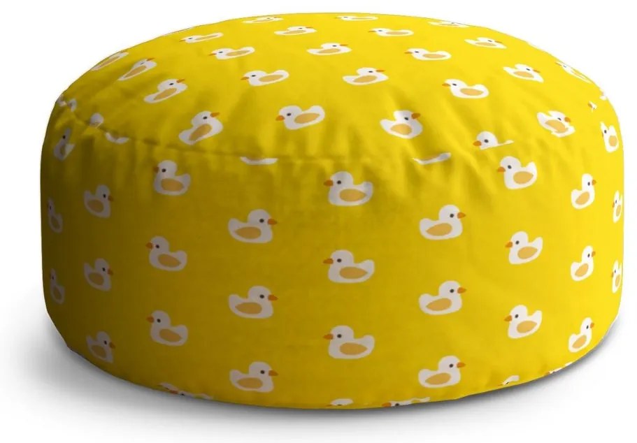 Taburet Circle rățuște albe, galben