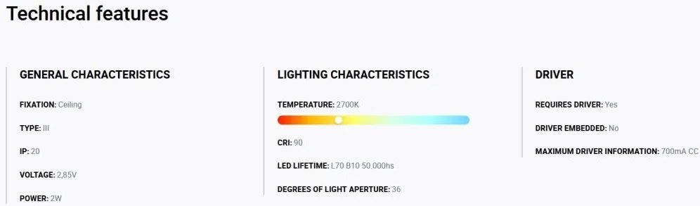 Mini Spot LED incastrabil TROOP recessed white-white 2W 36° 2700K CRI90
