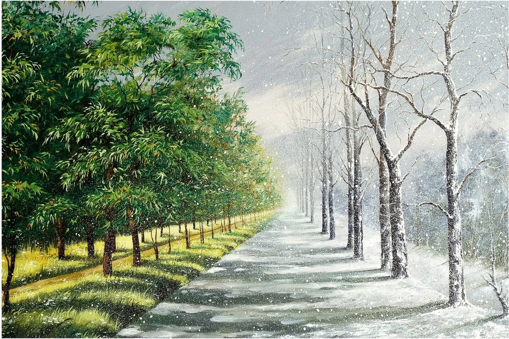 Tablou - Iarna versus vara (90x60 cm)