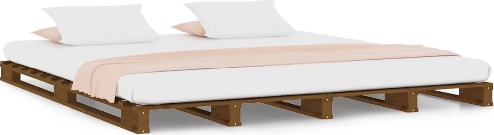 vidaXL Cadru din paleți, maro miere, 120x200 cm, lemn masiv de pin