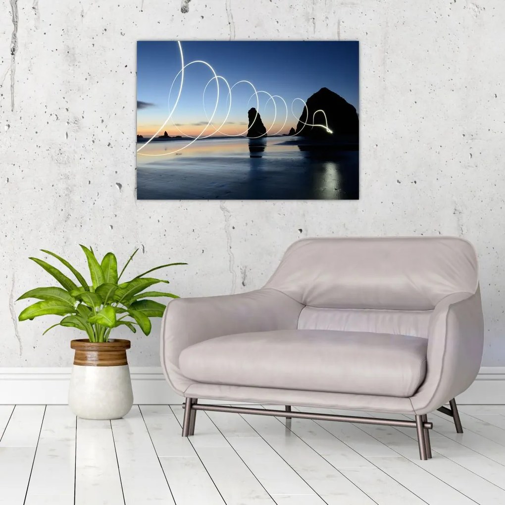 Tabloul - plaja în apus de soare (70x50 cm)