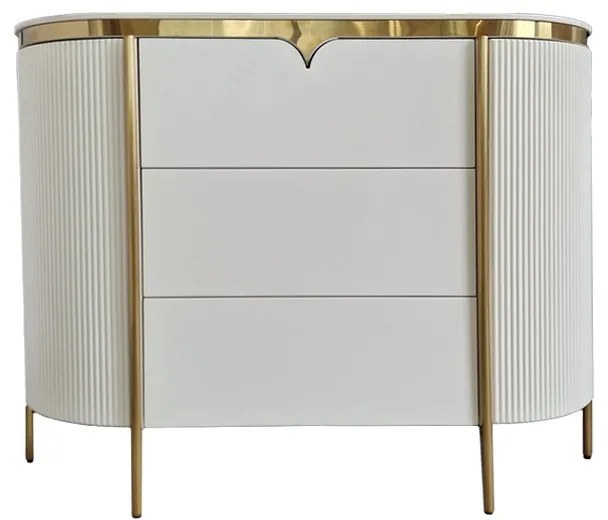 Comoda Bianca alb/auriu L120 cm