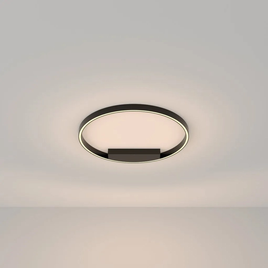 Plafoniera LED design modern Rim negru 60cm, 3000K