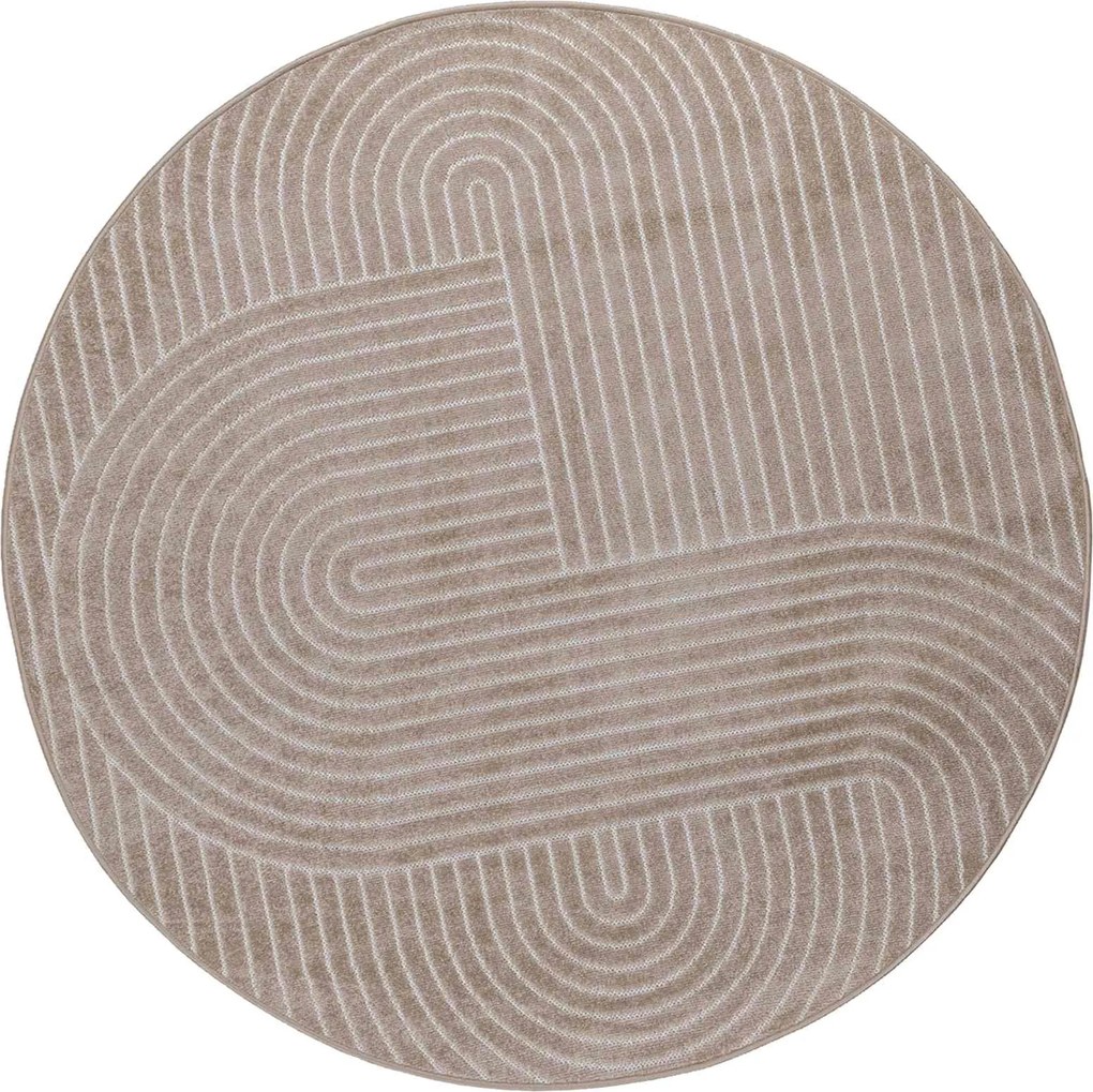 vidaXL Covoare de zonă Rotund PALMERAS Bej Ø 200 CM Poliester