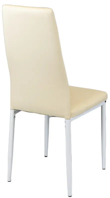 Scaun de masă Tino NOVA bej, textil, piele și metal