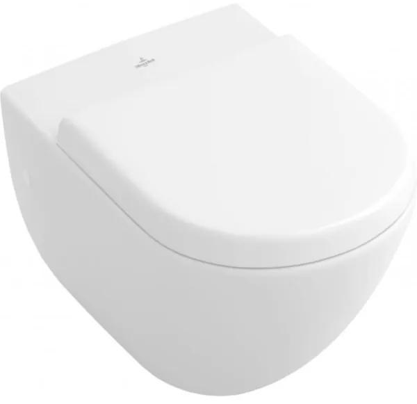 Vas WC suspendat cu oglinda , Villeroy&amp;Boch Subway, 37x56cm, Star White CeramicPlus, 660310R2