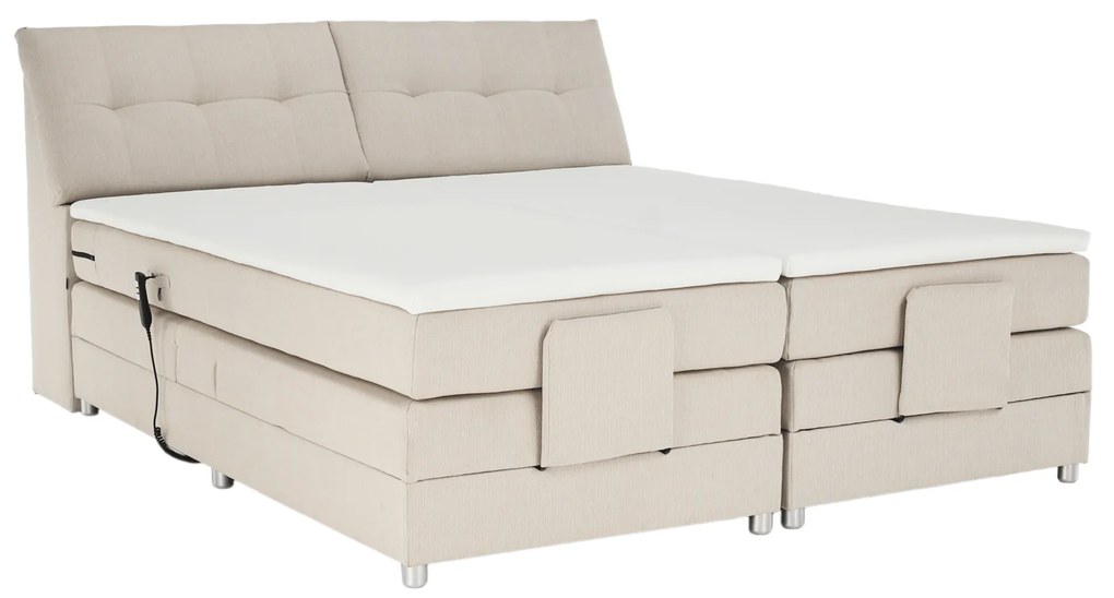 Pat electric reglabil, cu arcuri, bej, 180x200, GERONA