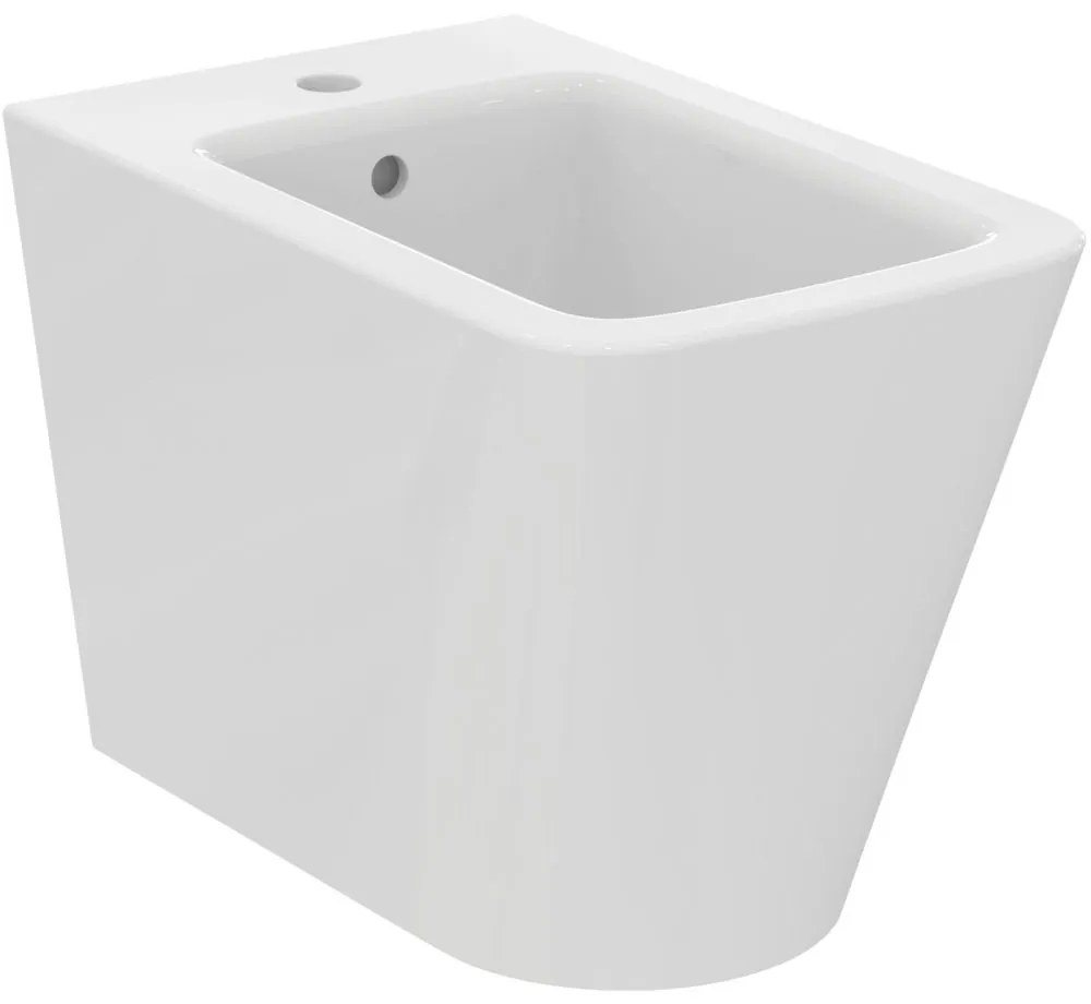 Bideu cu montare pe podea, 355x560 mm, cu preaplin, orificiu pentru baterie, alb