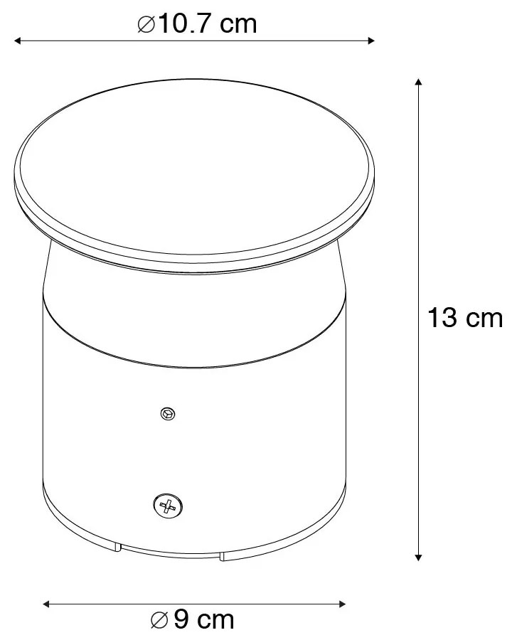 Lampă de exterior modernă gri închis 12 cm, inclusiv LED - Bar