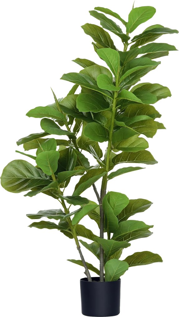 HOMCOM Plantă Ficus artificială, înălțime 110 cm cu 90 de frunze și ghiveci pentru living | Aosom Romania