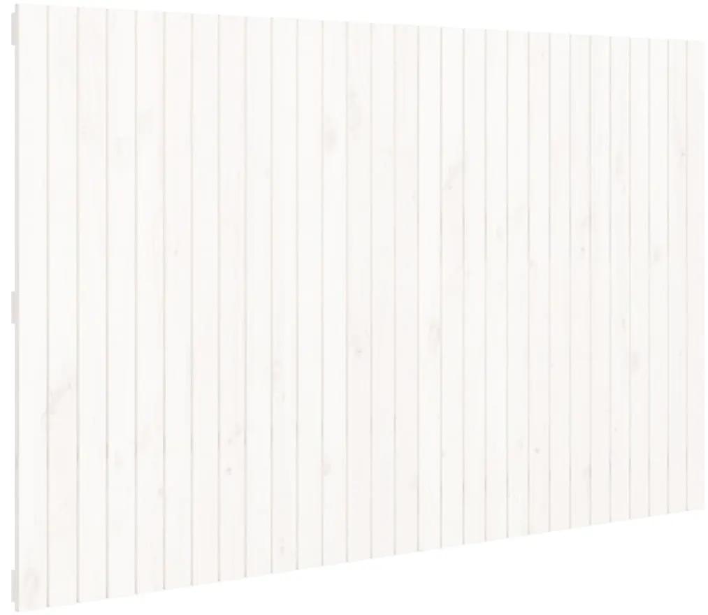 824964 vidaXL Tăblie de pat pentru perete, alb, 185x3x110 cm, lemn masiv pin