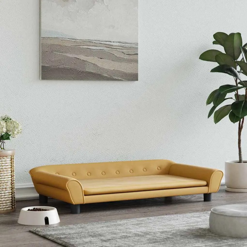 vidaXL Pat de câini, maro, 100x50x21 cm, catifea