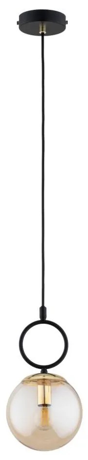 Lustră pe cablu LISTER 1xE14/10W/230V negru/bej fumuriu