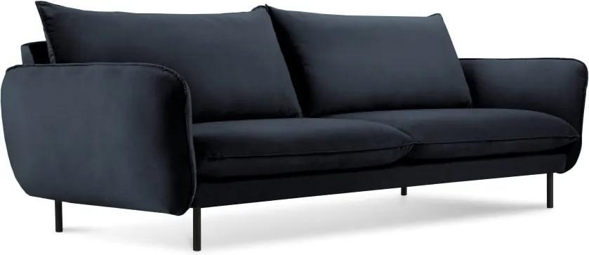 Canapea țesătură catifea Cosmopolitan Design Vienna, 230 cm, albastru închis