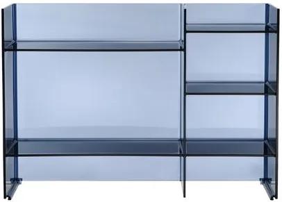 Comoda Kartell Sound-Rack design Ludovica &amp; Roberto Palomba, 75x26x53cm, albastru transparent