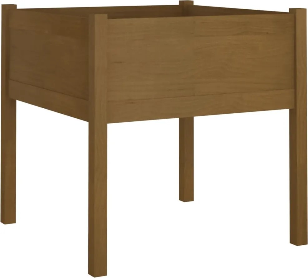vidaXL Jardinieră de grădină, maro miere, 70x70x70 cm, lemn masiv pin