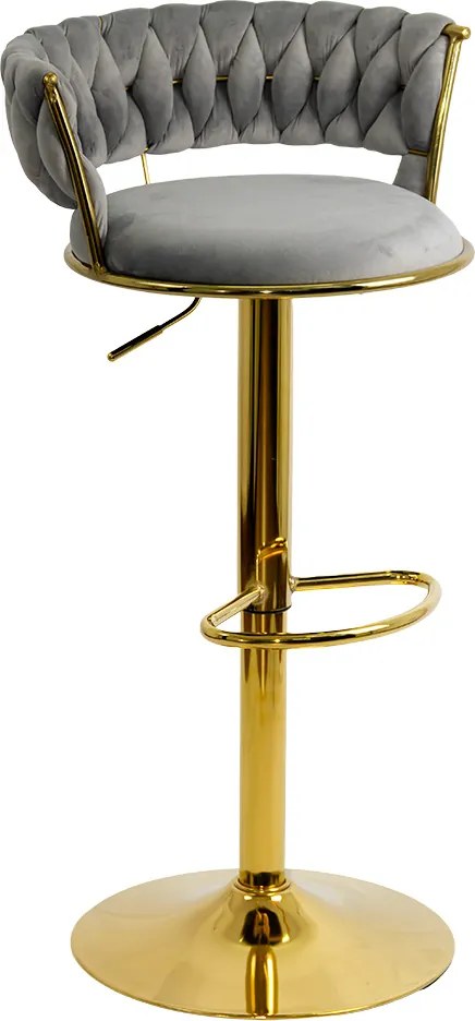 Scaun Bar Catifea Gri ABS 118 - Modern, Elegant, Reglabil