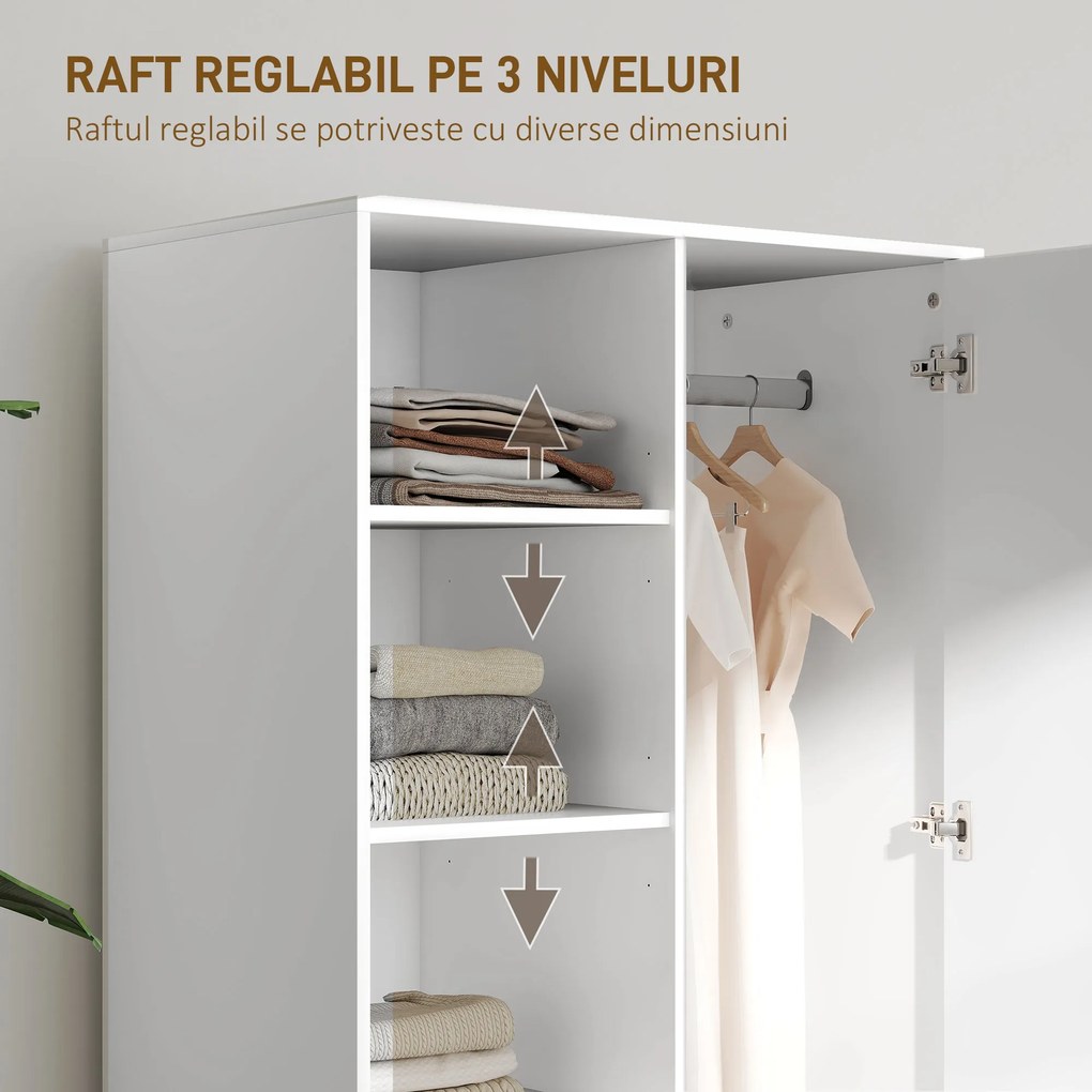 HOMCOM Dulap Modern Alb Sertare | Aosom Romania