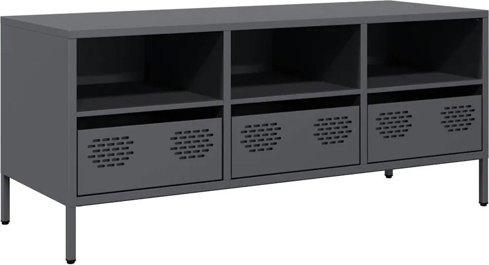 vidaXL Dulap TV, antracit, 101,5x39x43,5 cm, oțel laminat la rece