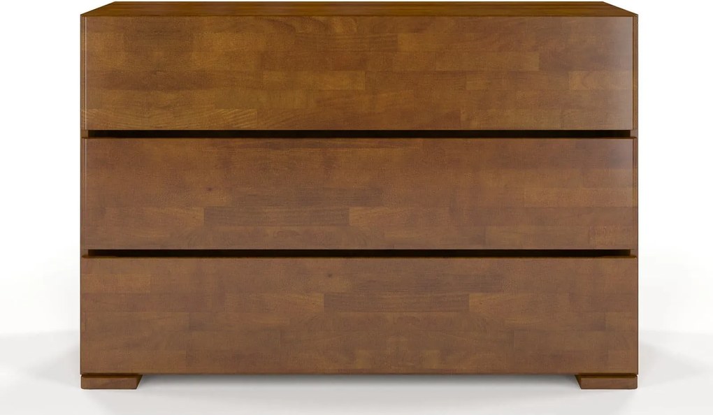 Comodă lemn masiv TerraCraft Fag 3 sertare, 120 × 45 × 81 cm - Natural