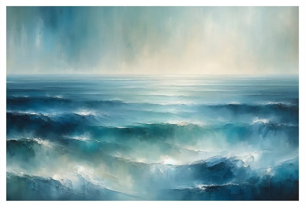 Tablou valuri oceanice albastre liniștite